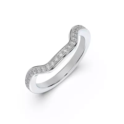 Orla Contoured Pavé Diamond Band