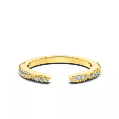 Perla Beaded Pavé Lab Diamond Open Band