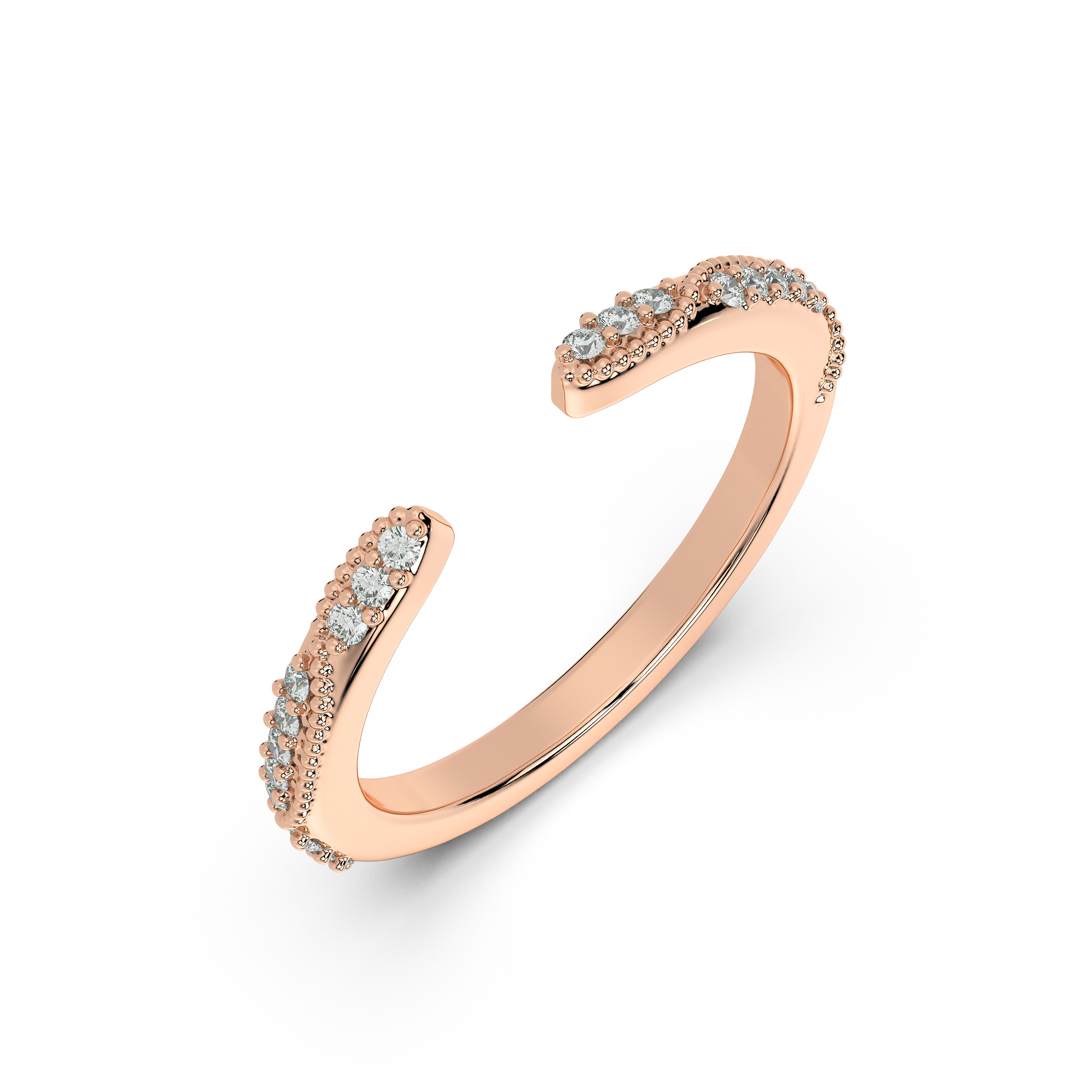 Perla Beaded Pavé Open Band
