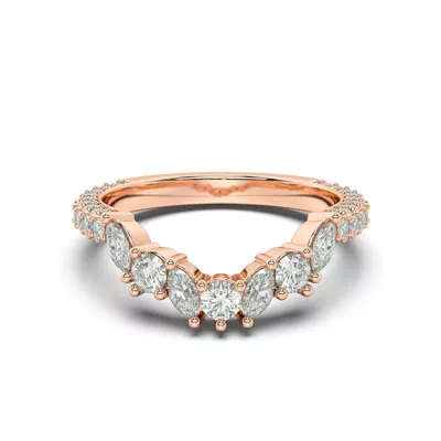 Tavia Mixed-Shape Wrapped Pavé Lab Diamond Curved Band