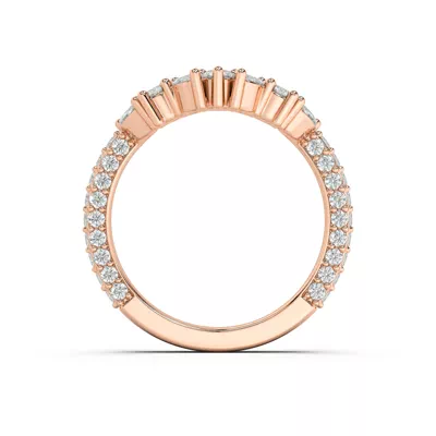 Tavia Mixed-Shape Wrapped Pavé Lab Diamond Curved Band