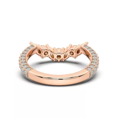 Tavia Mixed-Shape Wrapped Pavé Lab Diamond Curved Band