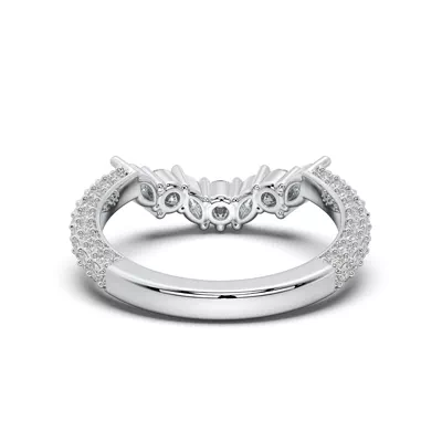 Tavia Mixed-Shape Wrapped Pavé Lab Diamond Curved Band