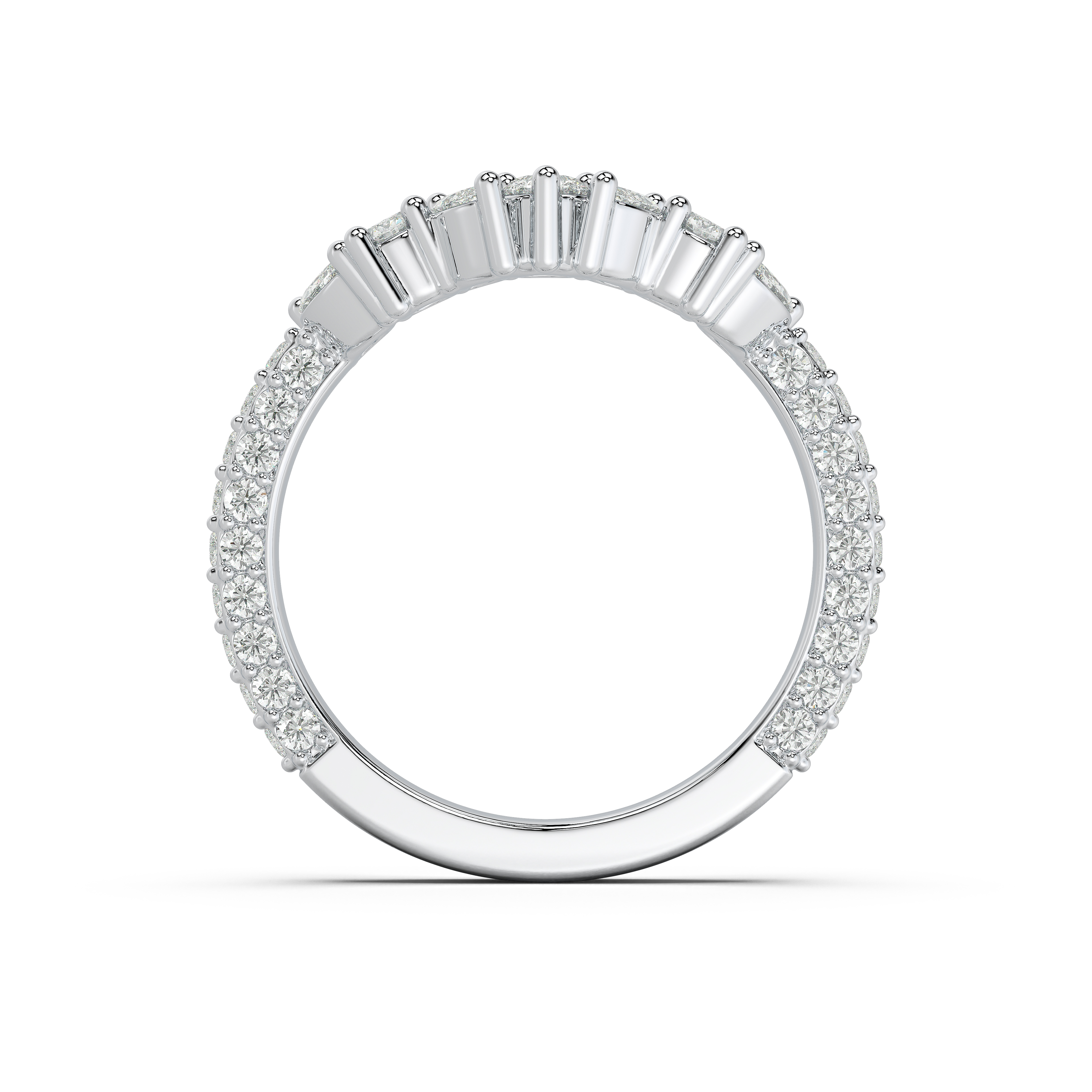 Tavia Mixed-Shape Wrapped Pavé Curved Band