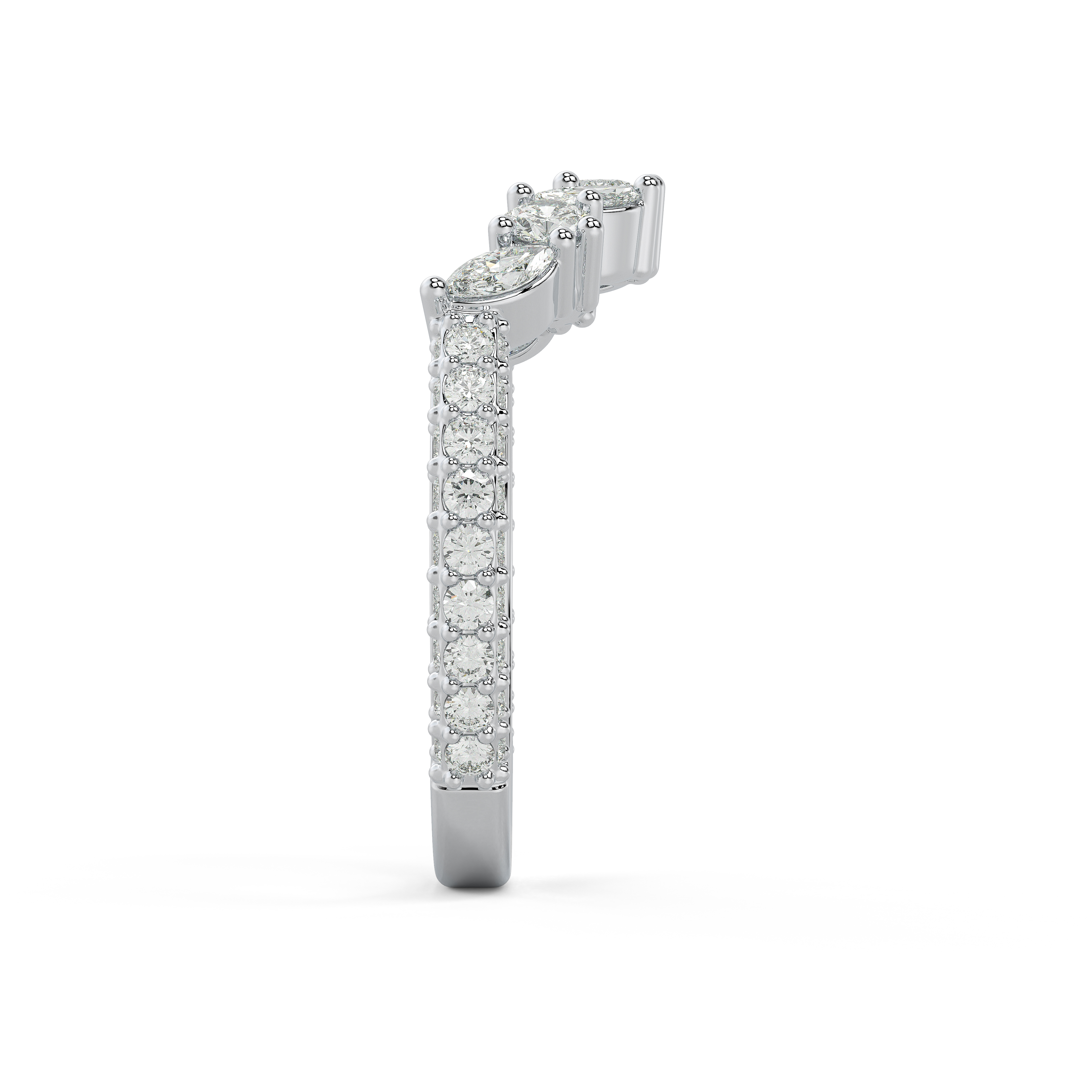 Tavia Mixed-Shape Wrapped Pavé Curved Band