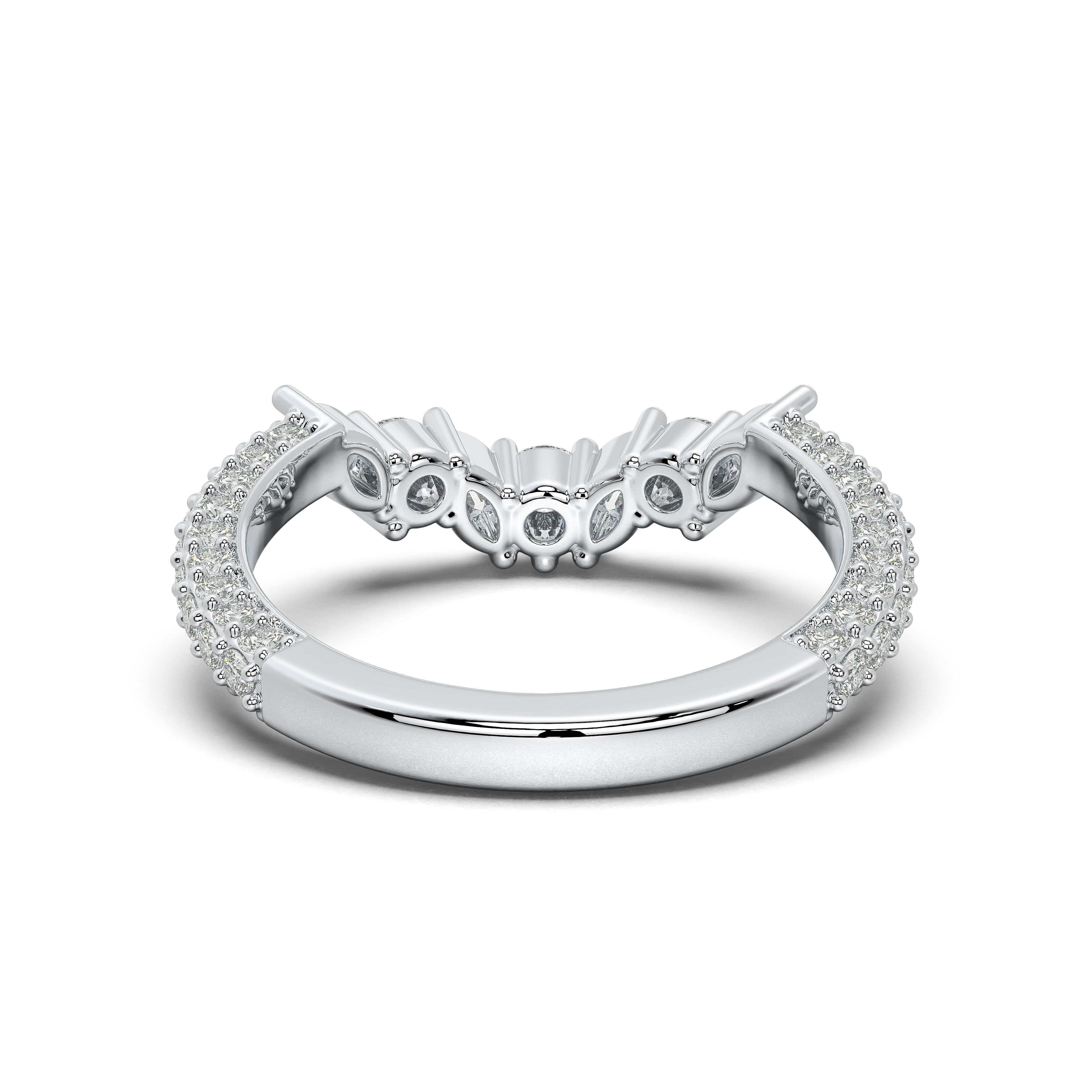 Tavia Mixed-Shape Wrapped Pavé Curved Band