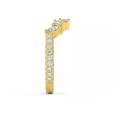 Tavia Mixed-Shape Wrapped Pavé Lab Diamond Curved Band