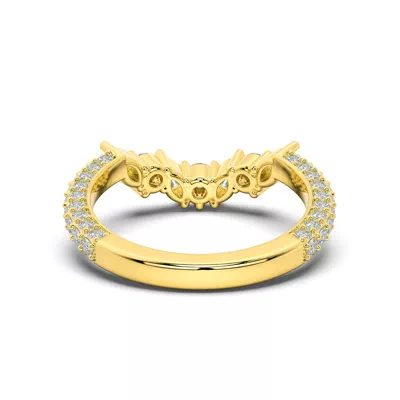 Tavia Mixed-Shape Wrapped Pavé Curved Band