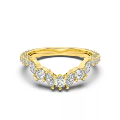 Tavia Mixed-Shape Wrapped Pavé Lab Diamond Curved Band