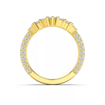 Tavia Mixed-Shape Wrapped Pavé Lab Diamond Curved Band