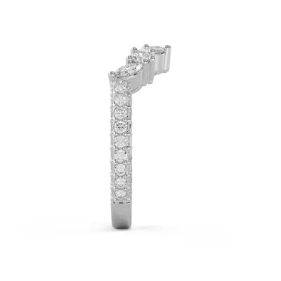 Tavia Mixed-Shape Wrapped Pavé Curved Band