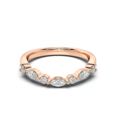 Neria Mixed-Shape Curved Band