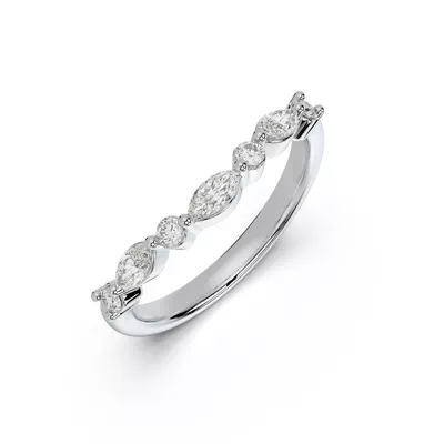 Neria Mixed-Shape Curved Band