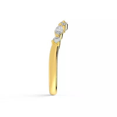 Neria Mixed-Shape Curved Band