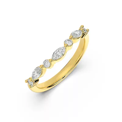 Neria Mixed-Shape Lab Diamond Curved Band