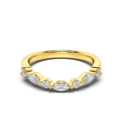 Neria Mixed-Shape Curved Band