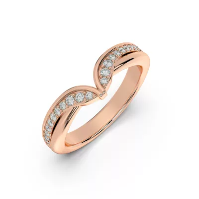 Ravello Sculpted Lab Diamond Pavé Chevron Band