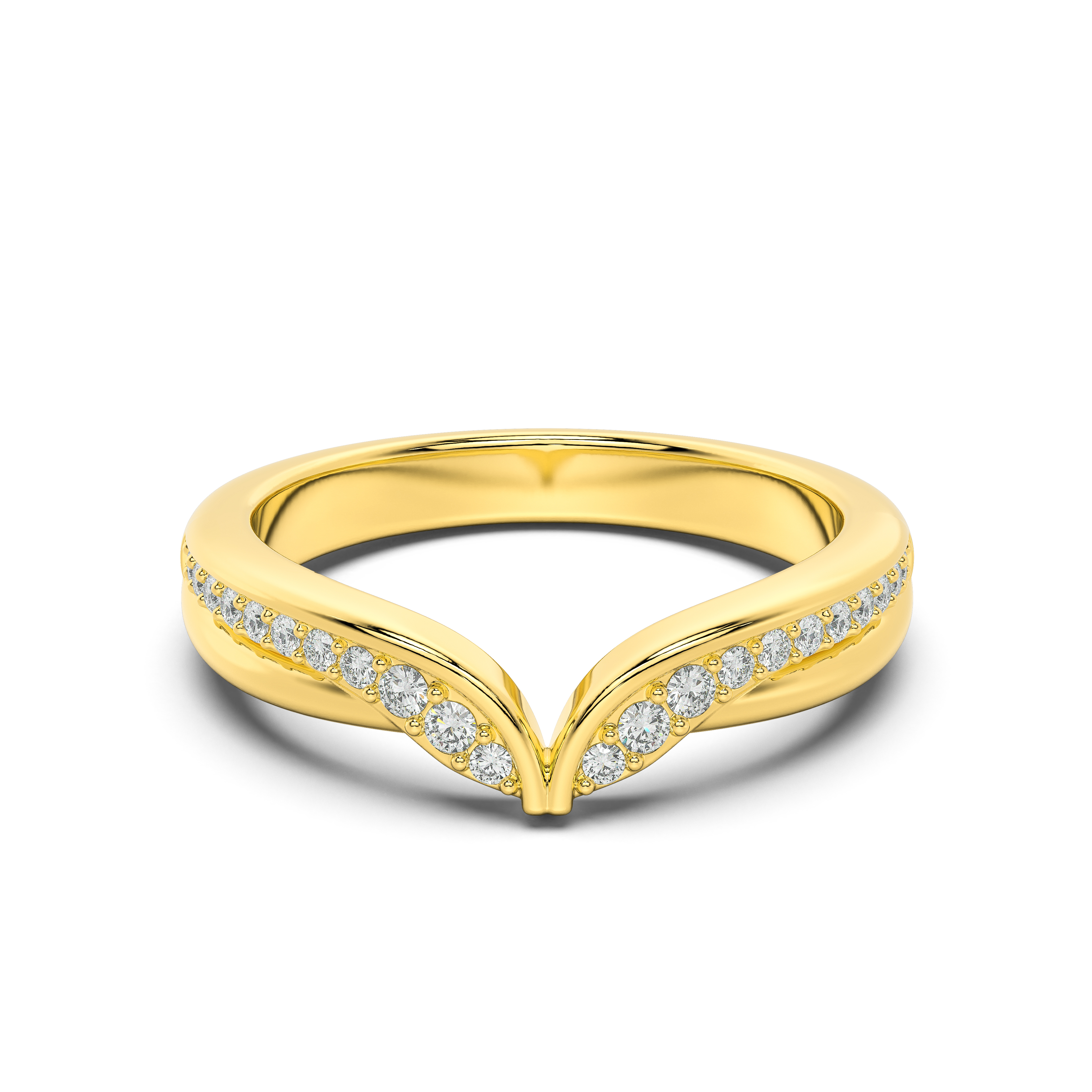 Ravello Sculpted Lab Diamond Pavé Chevron Band