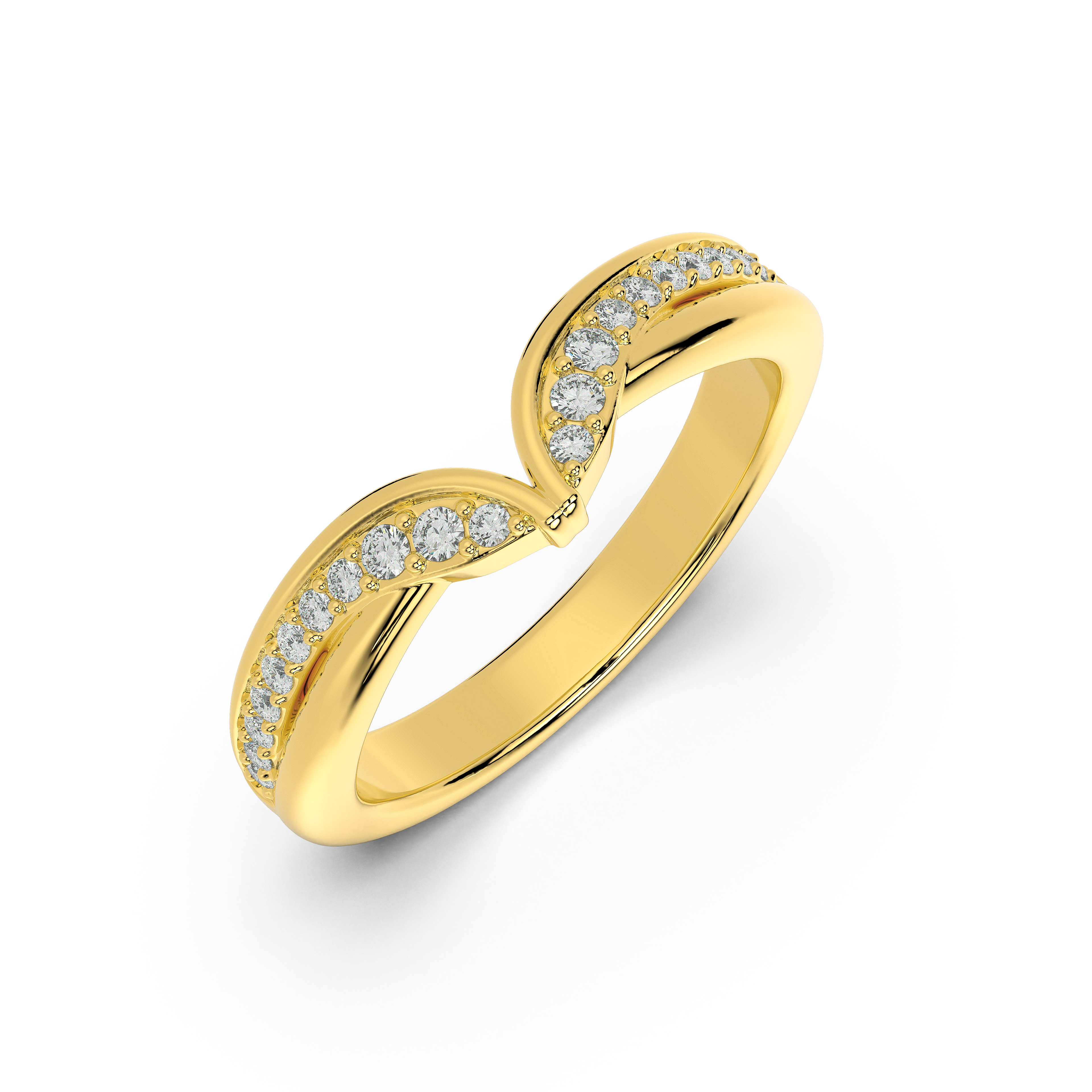 Ravello Sculpted Lab Diamond Pavé Chevron Band