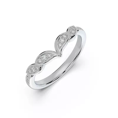 Senlis Lab Diamond Pavé Leaf Chevron Band