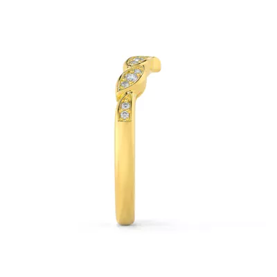 Senlis Lab Diamond Pavé Leaf Chevron Band