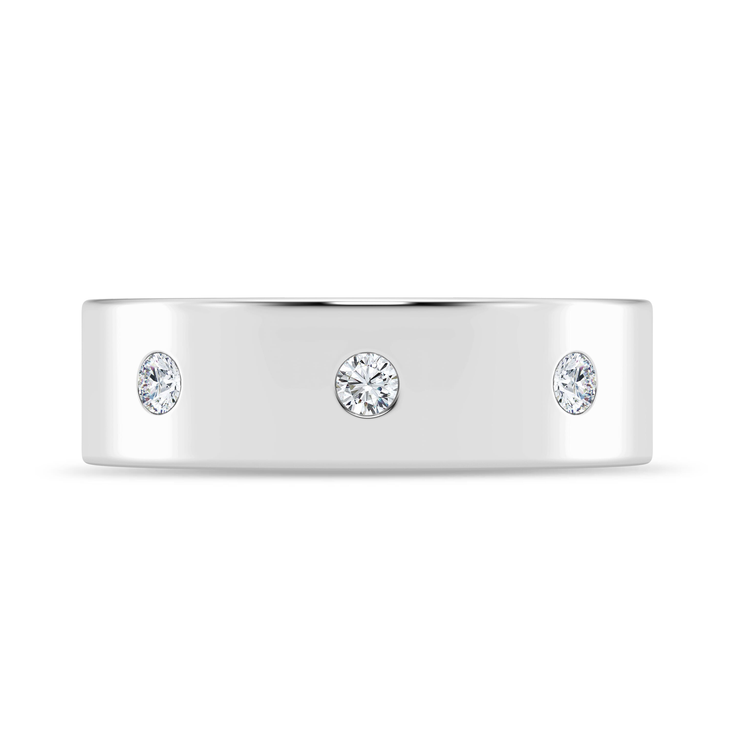 Flush Set Round Lab Diamond Band (7mm)