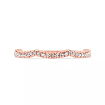 Signature Hearts & Arrows Pavé Spiral Curved Lab Band