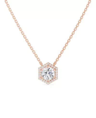 Hexagon Halo Lab Diamond Pendant
