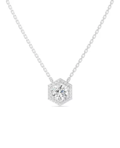 Hexagon Halo Lab Diamond Pendant
