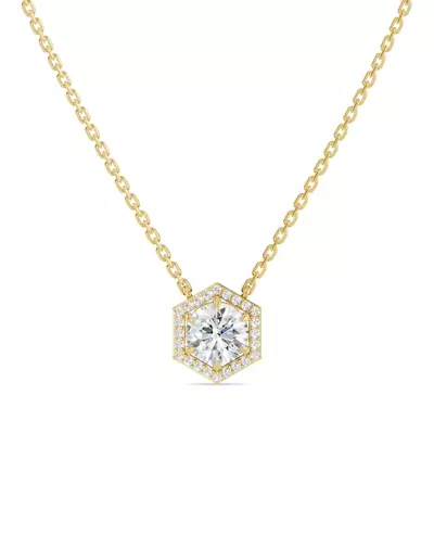 Hexagon Halo Lab Diamond Pendant