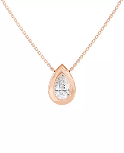 Faceted Bezel Pear Lab Diamond Necklace (3.00 ct.)