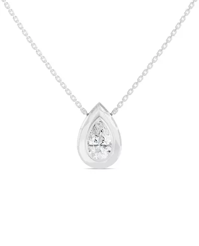 Faceted Bezel Pear Lab Diamond Necklace (3.00 ct.)