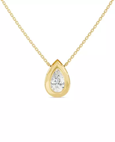 Faceted Bezel Pear Lab Diamond Necklace (3.00 ct.)