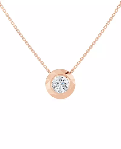 Faceted Bezel Round Lab Diamond Necklace (3.00 ct. )
