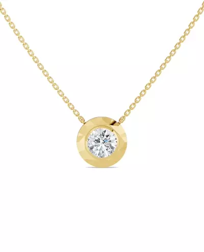 Faceted Bezel Round Lab Diamond Necklace (3.00 ct. )