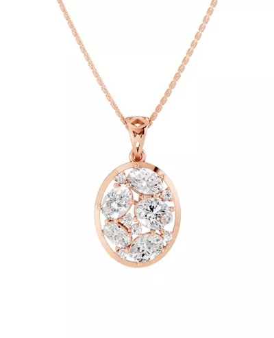Mixed-Shape Oval Frame Lab Diamond Necklace (3.70 ct.)