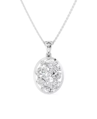 Mixed-Shape Oval Frame Lab Diamond Necklace (3.70 ct.)