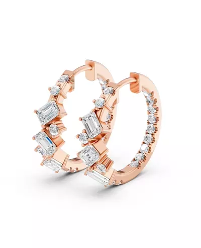 Mixed Shape Inside-Out Lab Diamond Hoops