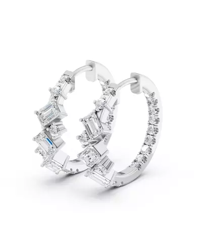 Mixed Shape Inside-Out Lab Diamond Hoops