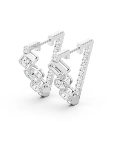 Angular Mixed Shape Lab Diamond Earrings