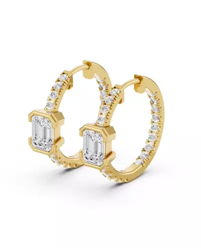 Vectra Emerald Lab Diamond Inside-Out Hoop Earrings