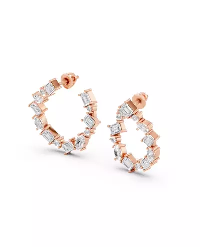 Spotlight Mixed Shape Lab Diamond Hoops
