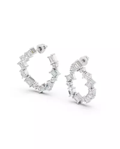 Spotlight Mixed Shape Lab Diamond Hoops