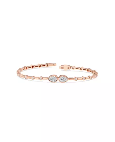 Dual Pear Lab Diamond Station Bracelet