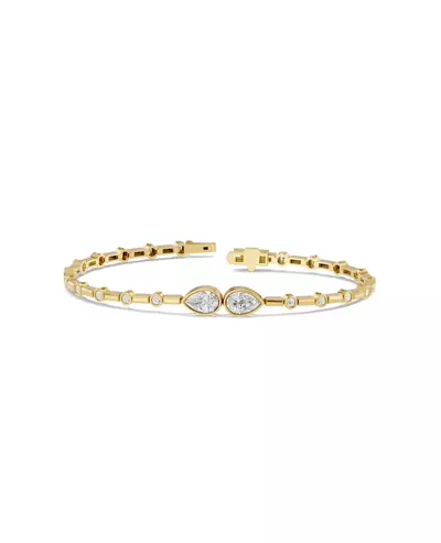 Dual Pear Lab Diamond Station Bracelet