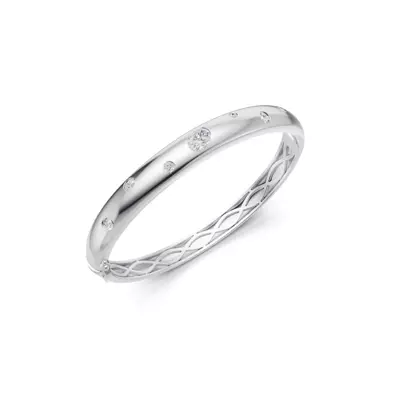 Scattered Lab Diamond Silver Bangle Bracelet