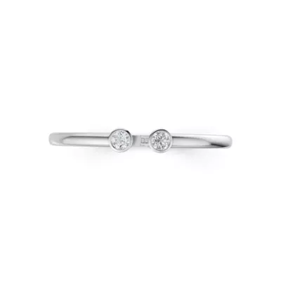 Open Bezel Lab Diamond Silver Bangle Bracelet