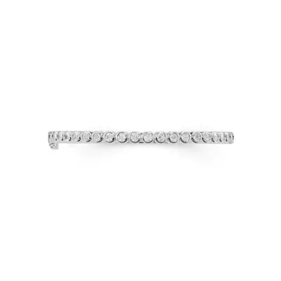 Reversible Round & Emerald Lab Diamond Silver Bangle Bracelet