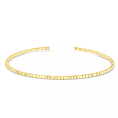 Beaded Gold Cuff (2mm)