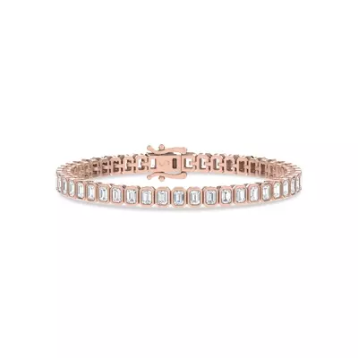 Illume Emerald Bezel Diamond Tennis Bracelet by Christian Siriano